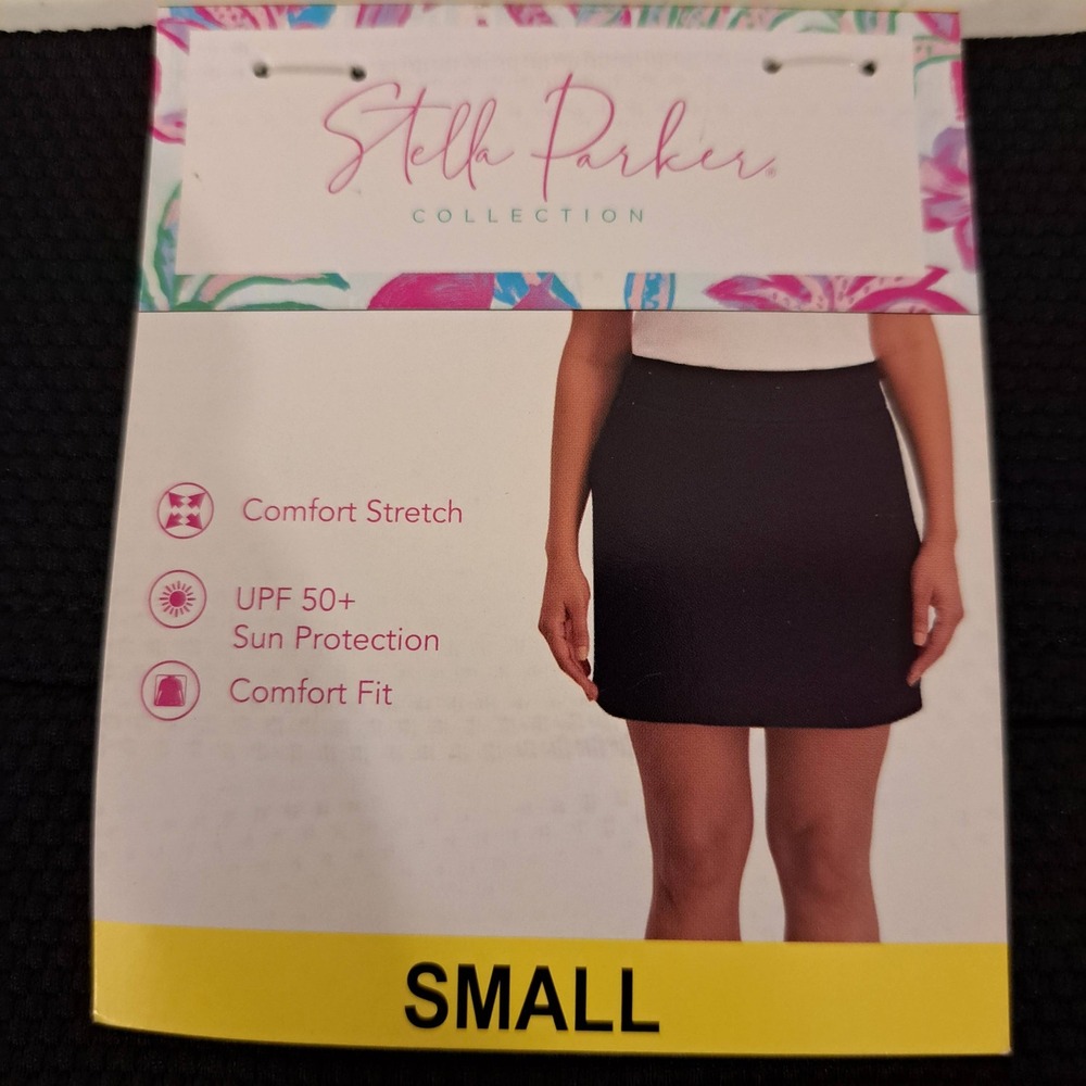 Stella Parker Womens Skort Small Black NWT Mesh UPF 50+ 1828-210